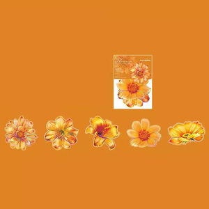 10枚 シール 花 フラワー 透明 おしゃれ アンティーク ビンテージ デコステッカー アンティーク調 コラージュ レトロ 1058-8
