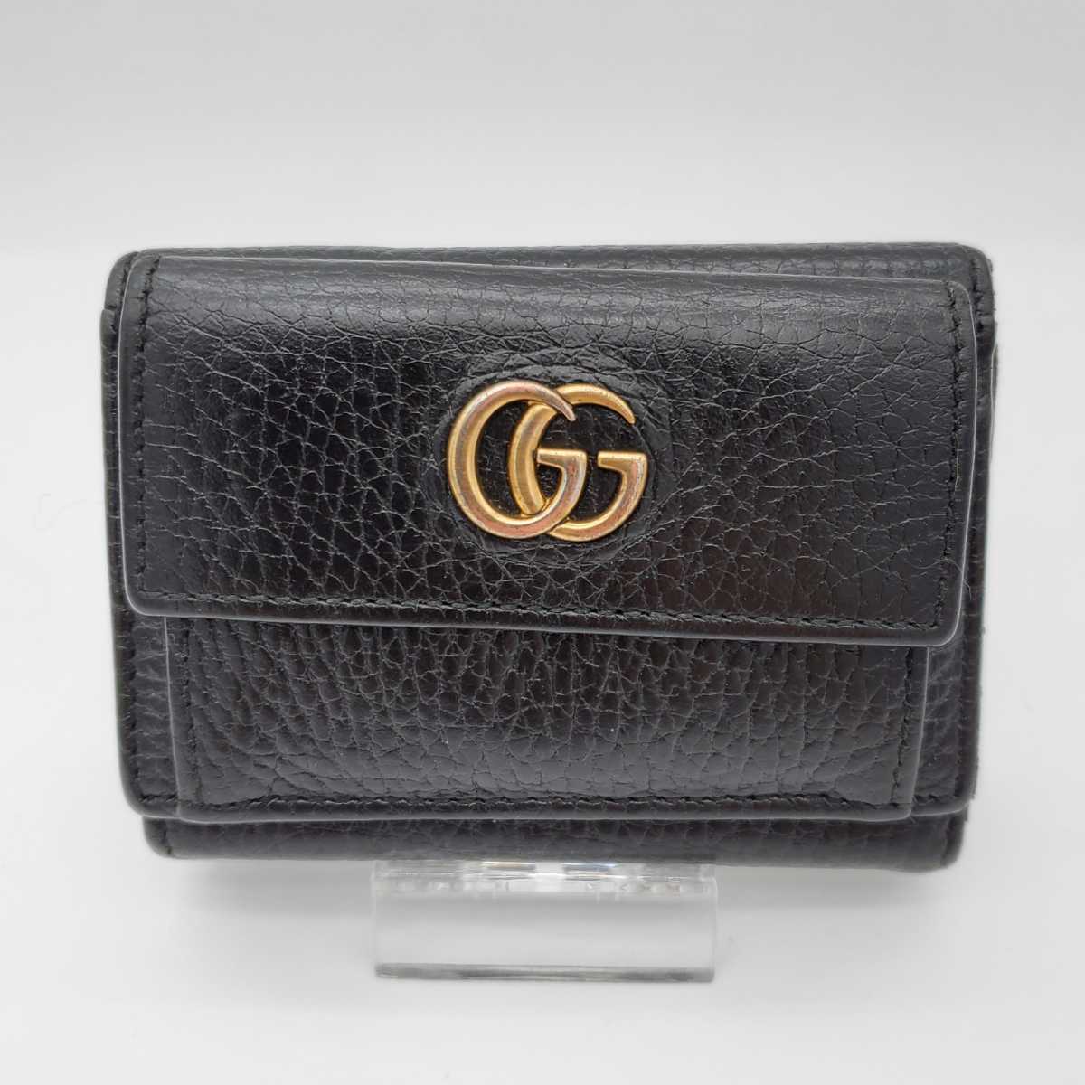 【極美品】GUCCI グッチ マーモント ブラック 財布 ミニ財布 3つ折り レディースファッション 財布