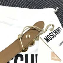 未使用品【モスキーノ】本物 MOSCHINO ベルト ハートバックル 全長83cm 幅2.5cm 本革 レザー 女性用 レディース イタリア製 送料520円 2_画像3