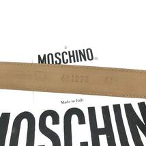 未使用品【モスキーノ】本物 MOSCHINO ベルト ハートバックル 全長92cm 幅2.5cm 水色系 本革 レザー 女性用 レディース 伊製 袋 送料520円_画像6