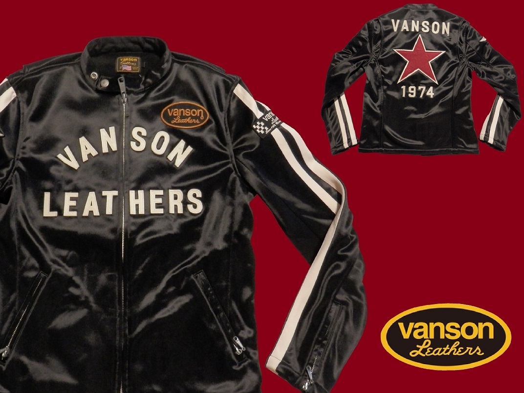 vanson バンソン スター ブラック レザー シングルライダース サイズ