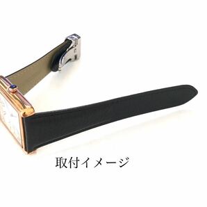 25mm 腕時計 レザー 革ベルト ブラック 黒 シボ クイックバネ棒 【対応】カルティエ タンク 等 Cartierの画像7