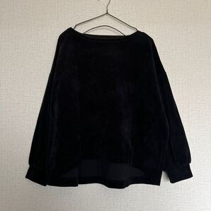 PAR ICI ブラック コーデュロイカットソー トップス