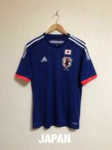 【良品】 adidas JAPAN アディダス サッカー 日本代表 2014 2015 ホーム ユニフォーム サイズO 半袖 侍ブルー クライマクール JFA_画像1