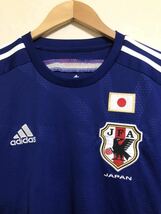 【良品】 adidas JAPAN アディダス サッカー 日本代表 2014 2015 ホーム ユニフォーム サイズO 半袖 侍ブルー クライマクール JFA_画像3