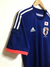 【良品】 adidas JAPAN アディダス サッカー 日本代表 2014 2015 ホーム ユニフォーム サイズO 半袖 侍ブルー クライマクール JFA_画像7