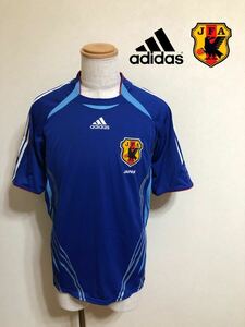 【良品】 adidas JAPAN アディダス サッカー 日本代表 2006-2007 ホーム ユニフォーム クライマクール サイズL 半袖 侍ブルー 818189 刃文