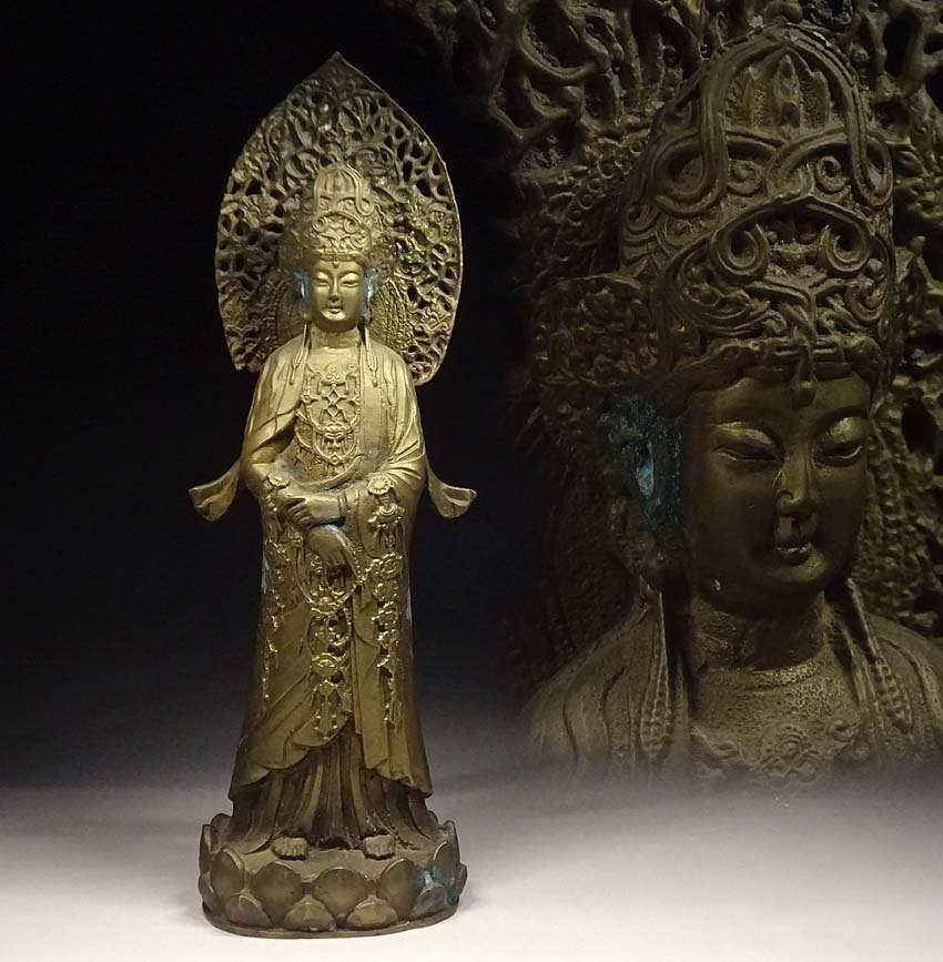 仏教美術 古銅鍍金 チベット仏 仏像 置物 V R4580-