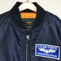 [即決古着]ALPHA INDUSTRIES/アルファインダストリーズ/MA-1/フライトジャケット/ネイビー/キッズ/子供服/140サイズ/TA8010_画像4