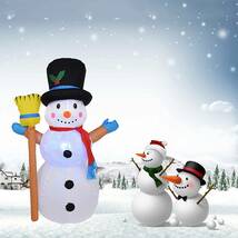 クリスマス ホウキと雪だるま エアバルーン LEDライト内臓 イベント飾り 存在感抜群 インパクト大 庭 ガーデンパーティ 雰囲気作り_画像3