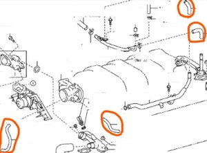 純正未使用！！ 一式セット！！ トヨタ セルシオ 30後期 UCF31 ウォーターバイパスホース 00601-2