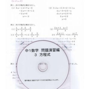 プロが教える 数学 中学 1年 DVD 3 方程式 応用編 問題集 中1 中学1年 中学校 復習 自宅学習 問題 教材 まとめ プリント 販売多数