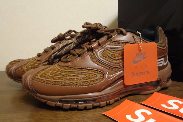 新品未使用 確実正規 Nike × Supreme Air Max 98 TL 26.5cm Brown 茶 ナイキ シュプリーム エアマックス 完売 DR1033-200 21 22 ss aw fw