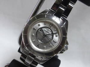 CHANEL* Chanel J12 black matic 8P diamond lady's wristwatch *