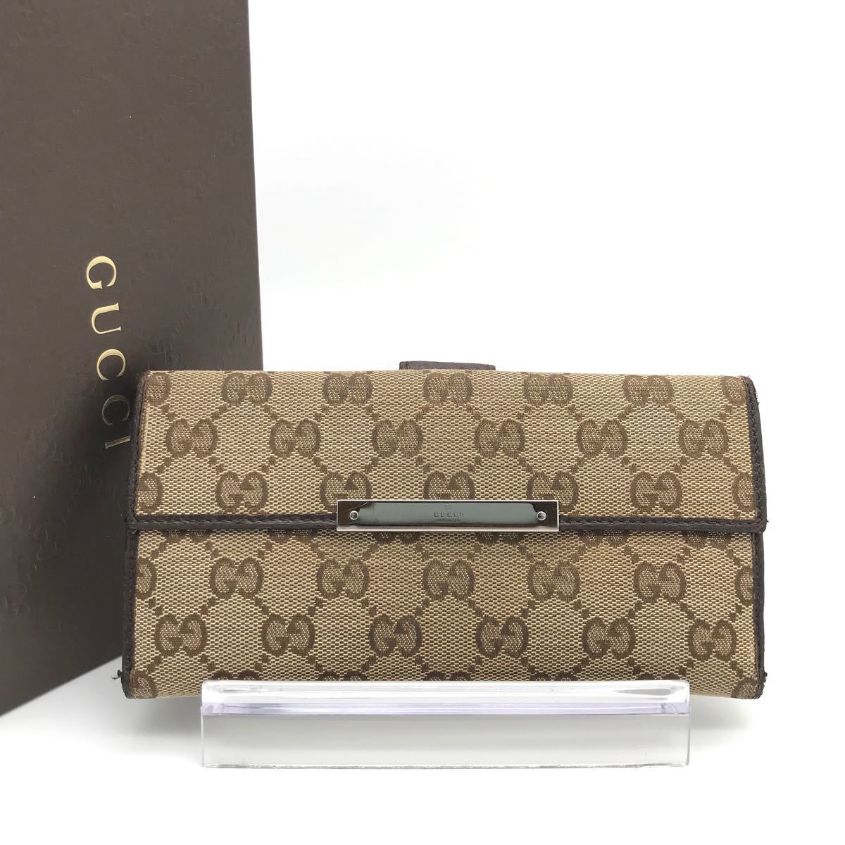 正規品☆極美品】GUCCI グッチ 長財布 折財布 GG柄 シマレザー