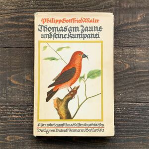 ドイツの古い鳥類図鑑(Thomas am Zaune und Fine Kuni Panay 1936年)/アンティーク ヴィンテージ ヨーロッパ 鳥図鑑 鳥の絵 雰囲気◎/