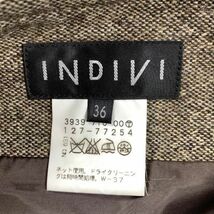 INDIVI インディヴィ ラップスカート ウール ブラウン 36 C3809_画像4