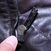 ルイヴィトン LOUIS VUITTON 【特級品質レザー&カシミヤ100%無双！！】 ライダースレザーブルゾン 50サイズ 紳士誂え MADE IN FRANCE_画像8