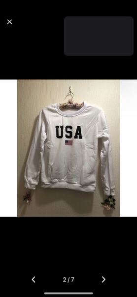 新品★ホワイト★スウェット USA トレーナースウェット Mユニセックス★最終値下★他フリマでもセール中★現品限り!