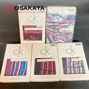 未使用 Calvin Klein メンズアンダーウェア 3種5点セット Mサイズ カルバンクライン ナイロン ボーダー レッド ブラック 赤系 黒 青