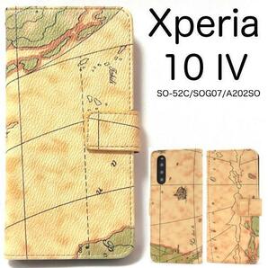 Xperia 10 IV SO-52C / SOG07 / A202SO /UQ mobile/XQ-CC44/XQ-CC44 地図柄 手帳型ケース エクスペリア スマホケースの画像1