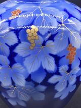 花紋陶磁器花瓶　深川製　美品　日本美術 サイズ：27.5-21.5-21.5cm 重さ：2164g_画像5