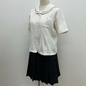 U593 ( used ) Tochigi prefecture Sakura Kiyoshi . high school sailor suit top and bottom set /L~LL degree /W69/ sailor blouse / skirt / summer clothing / for summer / uniform / school uniform / woman student /