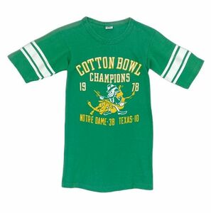 70'S 米国製 MADE IN USA バータグ チャンピオン Champion フットボール Tシャツ 1978 ノートルダム大学 S [l-0493]