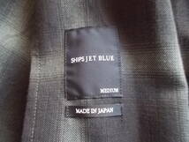 SHIPS JET BLUE レーヨン混 オンブレチェック ショップコート Mサイズ シップスジェットブルー 日本製_画像7
