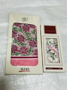 新品　箱付き　ハンカチ　2枚セット　日本製あり　昭和レトロ　エイボン　AVON