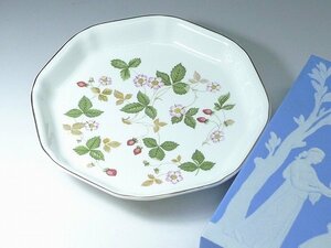 ▲60SK2318▲WEDGWOODウエッジウッド　ワイルドストロベリー　八角プレート　皿　盛皿　菓子皿　洋食器