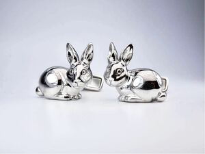 ダンヒル　箱付き　Rabbit 兎　スターリングシルバー９２５　カフス　カフリンクス　Alfred Dunhill