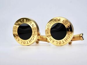 モンブラン　オニキス　ラウンドロゴ　ゴールド　Montblanc カフス　カフリンクス　cufflinks ドイツ製