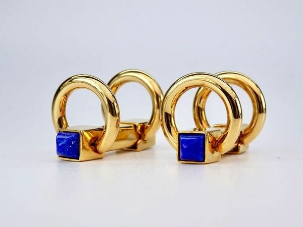 ダンヒル　ラピスラズリ　リング　ゴールド　カフス　カフリンクス　cufflinks Alfred Dunhill