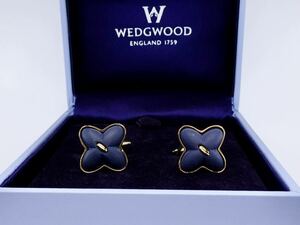 Wedgwood jasper цветок темно-синий Gold запонки кафф links Wedgwood 