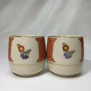 【長期保管/現状品/CSH】秀陶 沖縄陶器 湯呑 湯飲み 茶器 径約6cm 2客セット 和食器　MZ1108