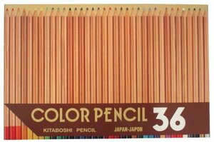 北星鉛筆 色鉛筆 36色 木目 紙箱入 11203