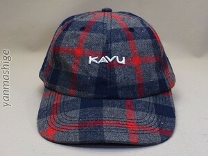 極美品 KAVU ブロックチェック・フランネルキャップ ネップ生地 ネル素材 カブー ストラップキャップ