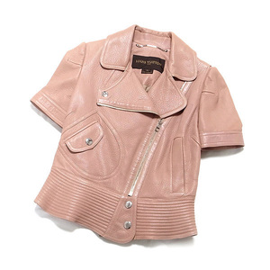 [ зеленый магазин ломбард ] Louis Vuitton Rider's кожаный жакет короткий рукав #36 овчина / розовый [ б/у ]
