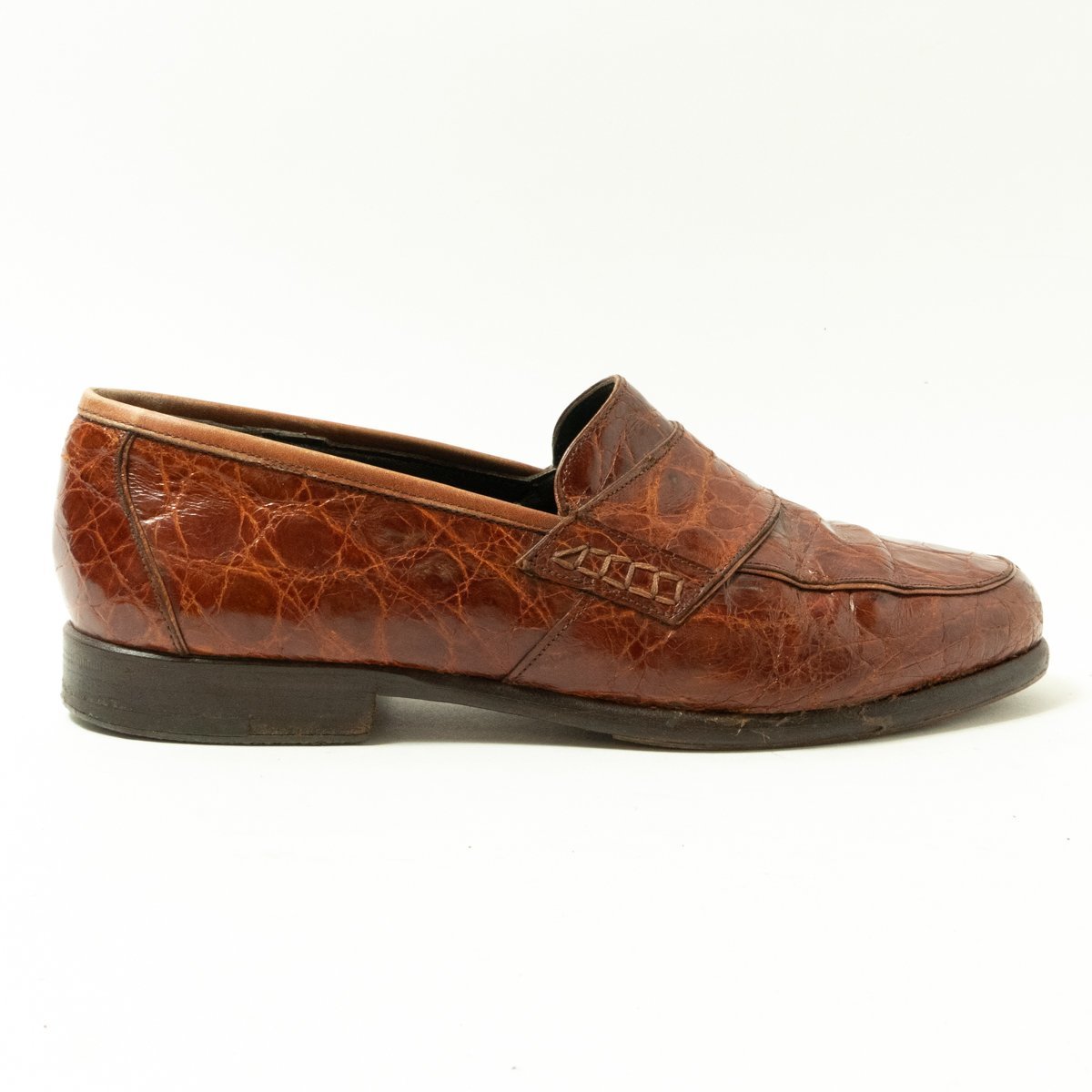 黒タタキSL/朱天黒 クロコダイル ローファー 7.5/CROCODILE/本ワニ革
