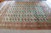 ボハラデザインのパキスタン手織り絨毯 size:297×214cm リビングラグ_画像3