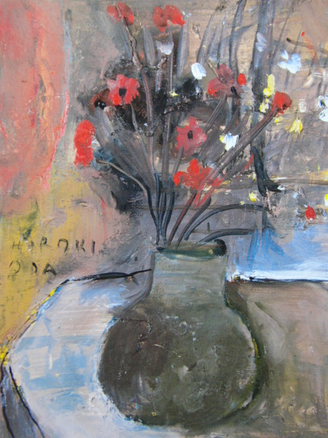 織田廣喜、野の花、希少な額装用画集より、美品、新品額・