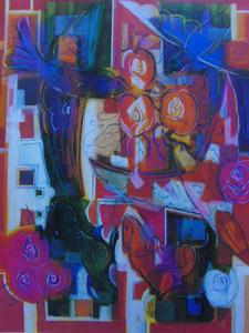 Art hand Auction Masamitsu Emura, canción de la ciudad cosmo, De un raro libro de arte enmarcado., Productos de belleza, Nuevo y enmarcado., envío gratis, cuadro, pintura al óleo, pintura abstracta