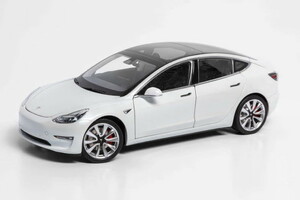 テスラ特注 1/18 テスラ モデル3 ホワイト Tesla Model 3 開閉 ダイキャストモデル　