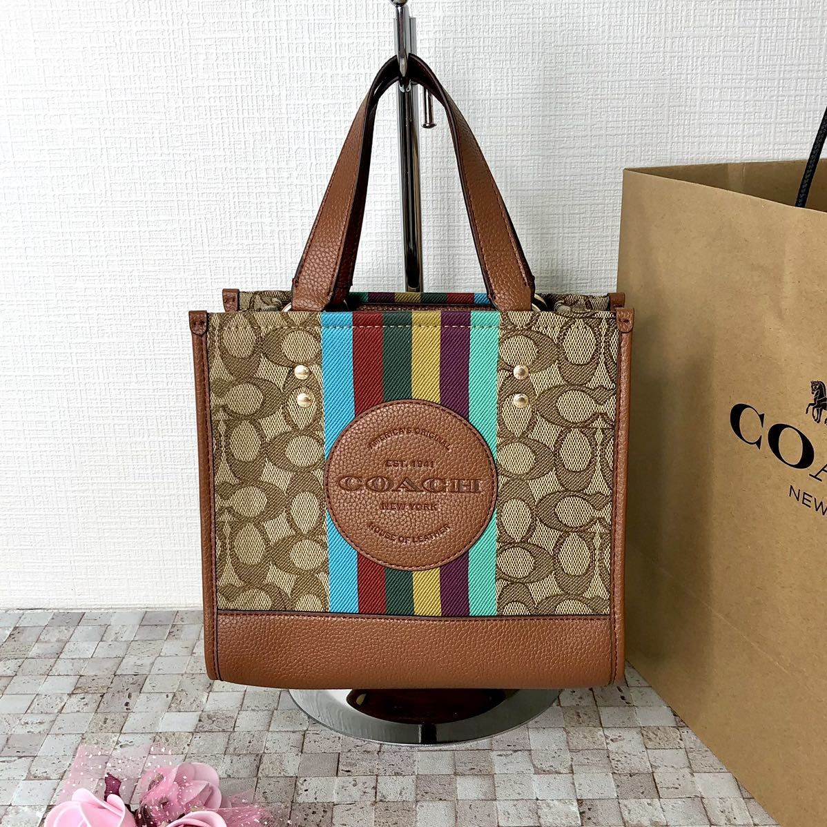 ☆新品☆COACH ハンドバッグ ショルダー 丸ロゴ 水色（小