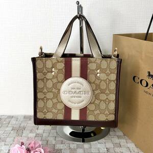 ☆新品☆COACH ハンドバッグ ショルダー 丸ロゴ ブラウン（小）