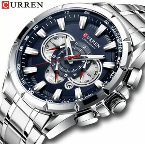 【新品&特価】CURREN新因果スポーツクロノグラフメンズ腕時計海外モデル