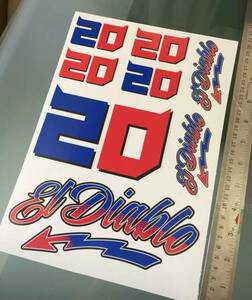 送料無料 Fabio Quartararo #20 Decal Sticker ファビオ クアルタラロ ステッカー シール デカール 210mm x 294mm A4