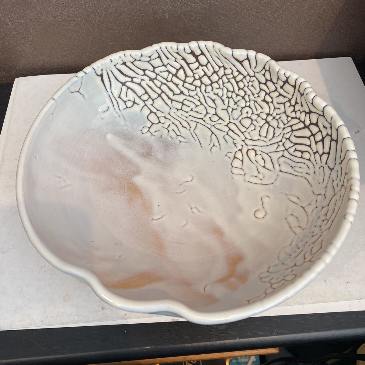 白蛇秞 岩国焼 吉香窯 大皿 盛り鉢-