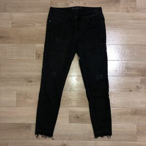 ZARA 38 ストレッチ デニム パンツ BLACK 黒 ブラック 28 ザラ